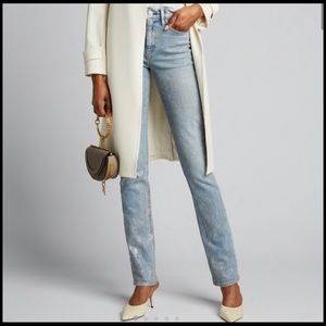 NWT Holly High-Rise Straight Metallic Wash Jeans